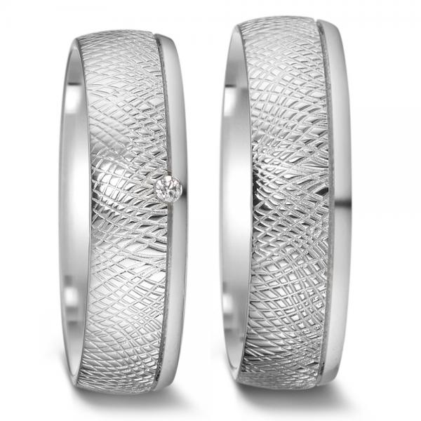 Trauringe Weissgold von Weidner 62223 + 72223